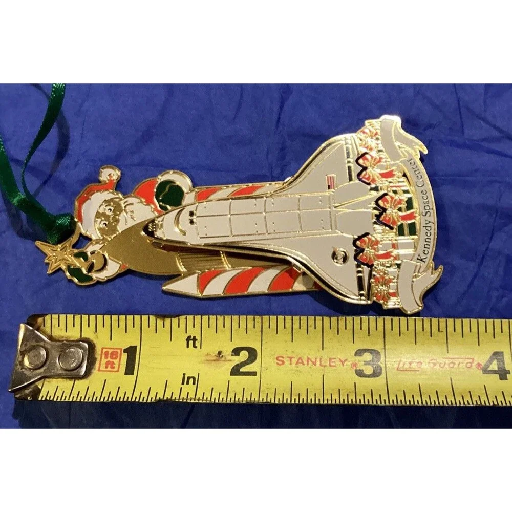Kennedy Space Center 2009 Santa Shuttle Launch Christmas Ornament Brass Boxed